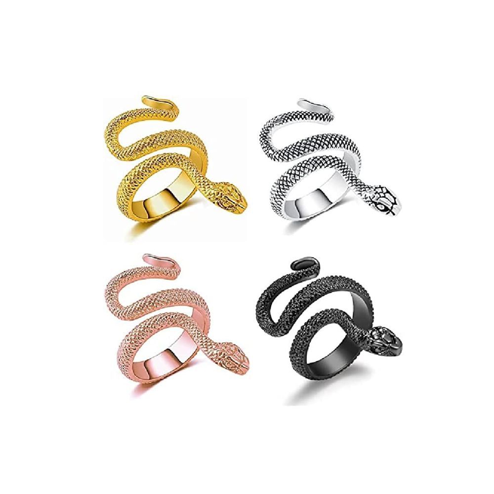 University Trendz Silver Plated Alloy Snake Finger Ring for Men & Women