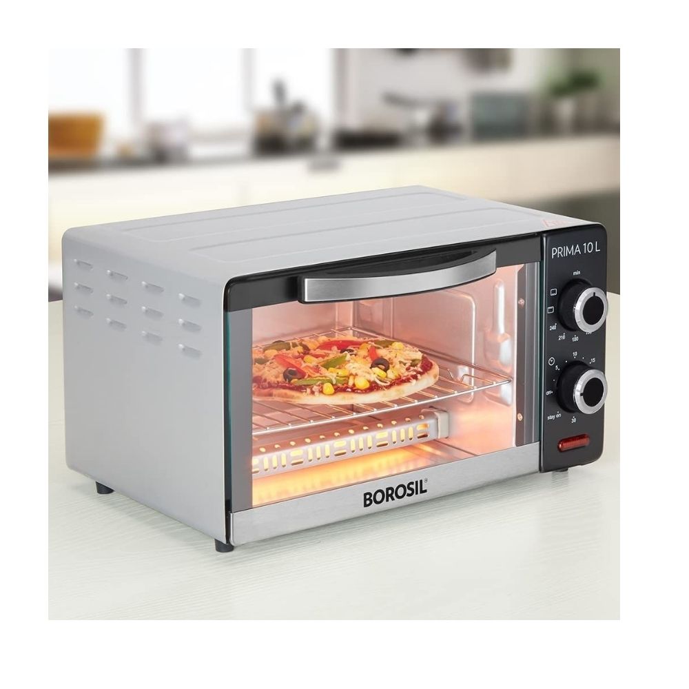 Borosil Prima 10 L Oven Toaster  Griller 3 Cooking Modes Stay-on Function Black