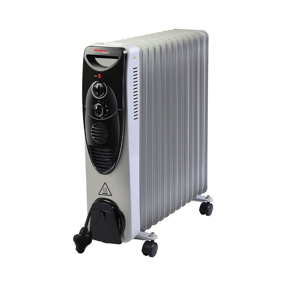 Khaitan  Avaante KA-2413 13 Fin Oil Filled Room Heater with Fan ( Grey )