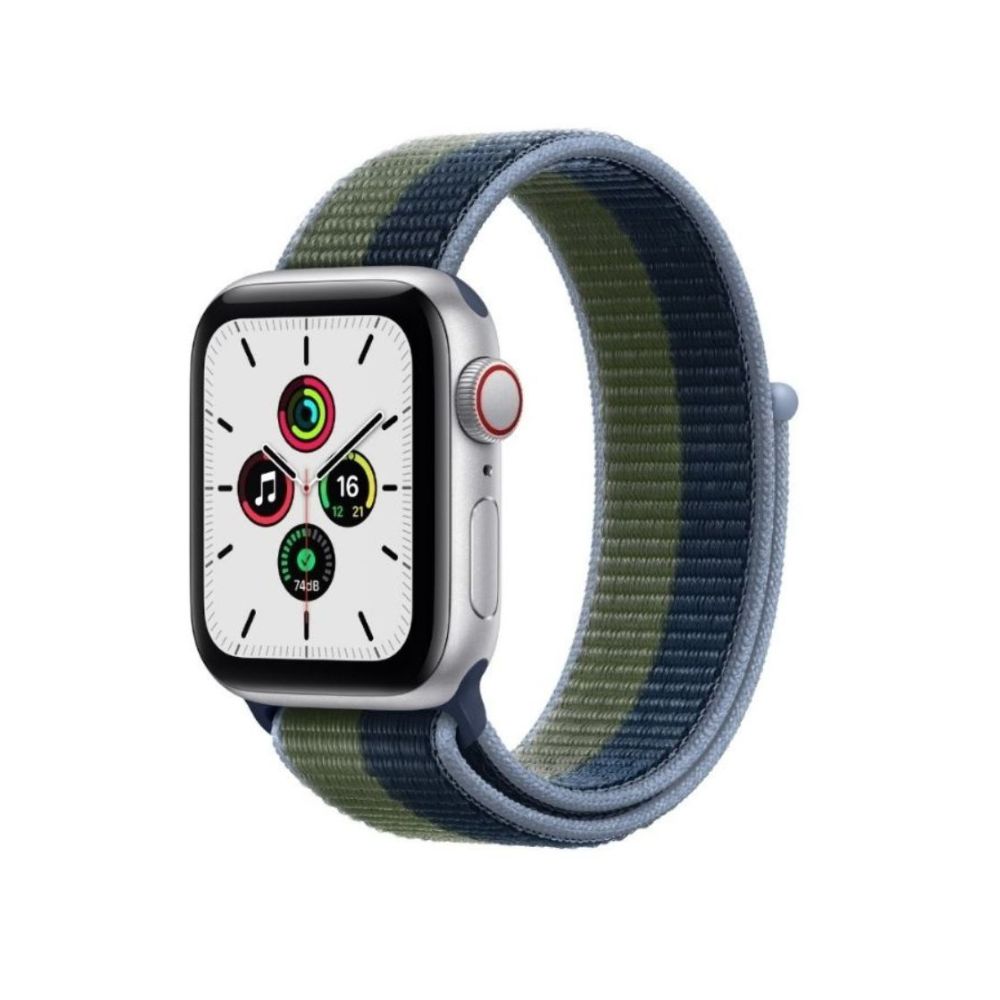 Apple Watch SE GPS + Cellular MKT03HN/A 44 mm Aluminium Case  (Silver Strap, Regular)