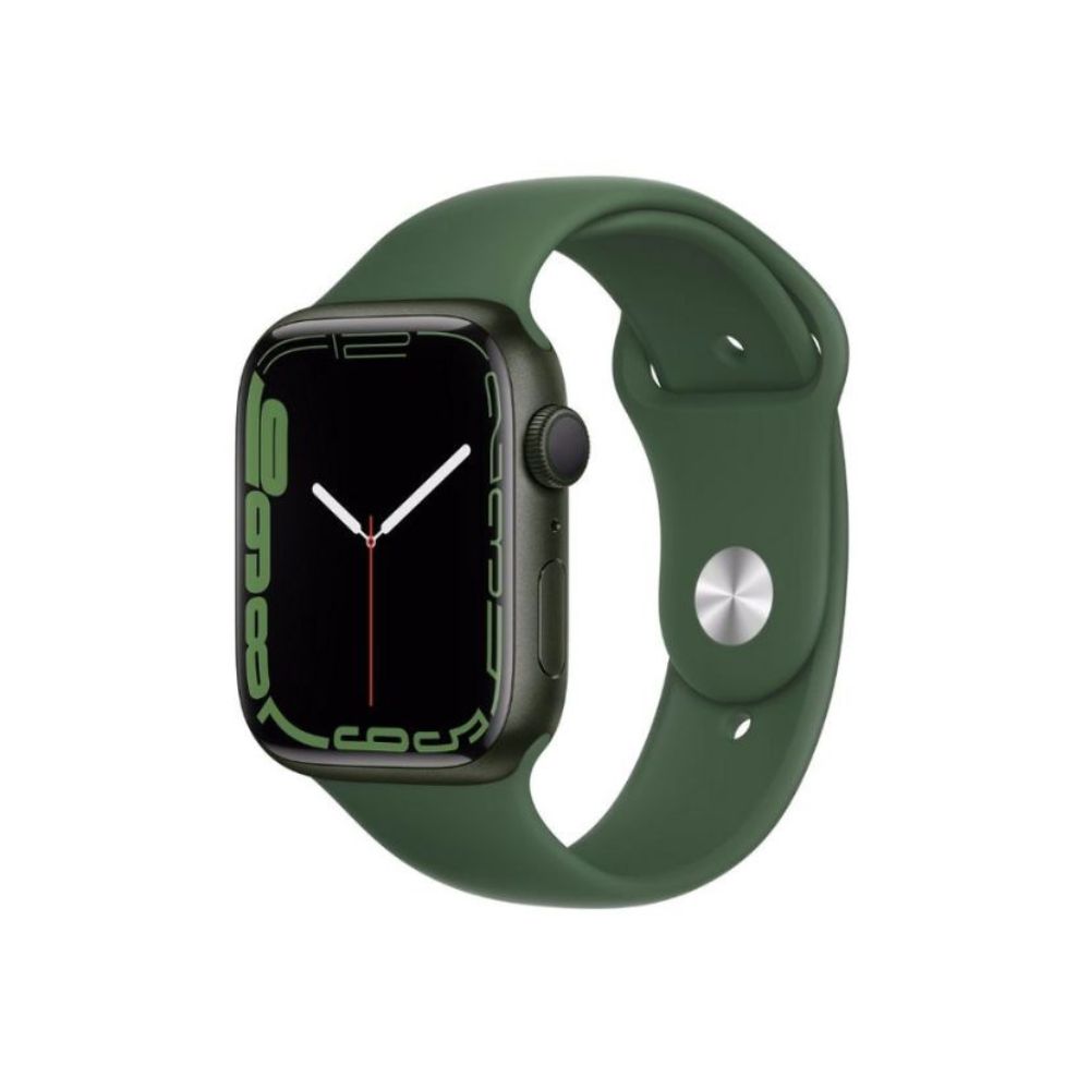 Apple Watch Series 7 GPS MKN73HN/A 45 mm Aluminium Case  (Green Strap, Regular)