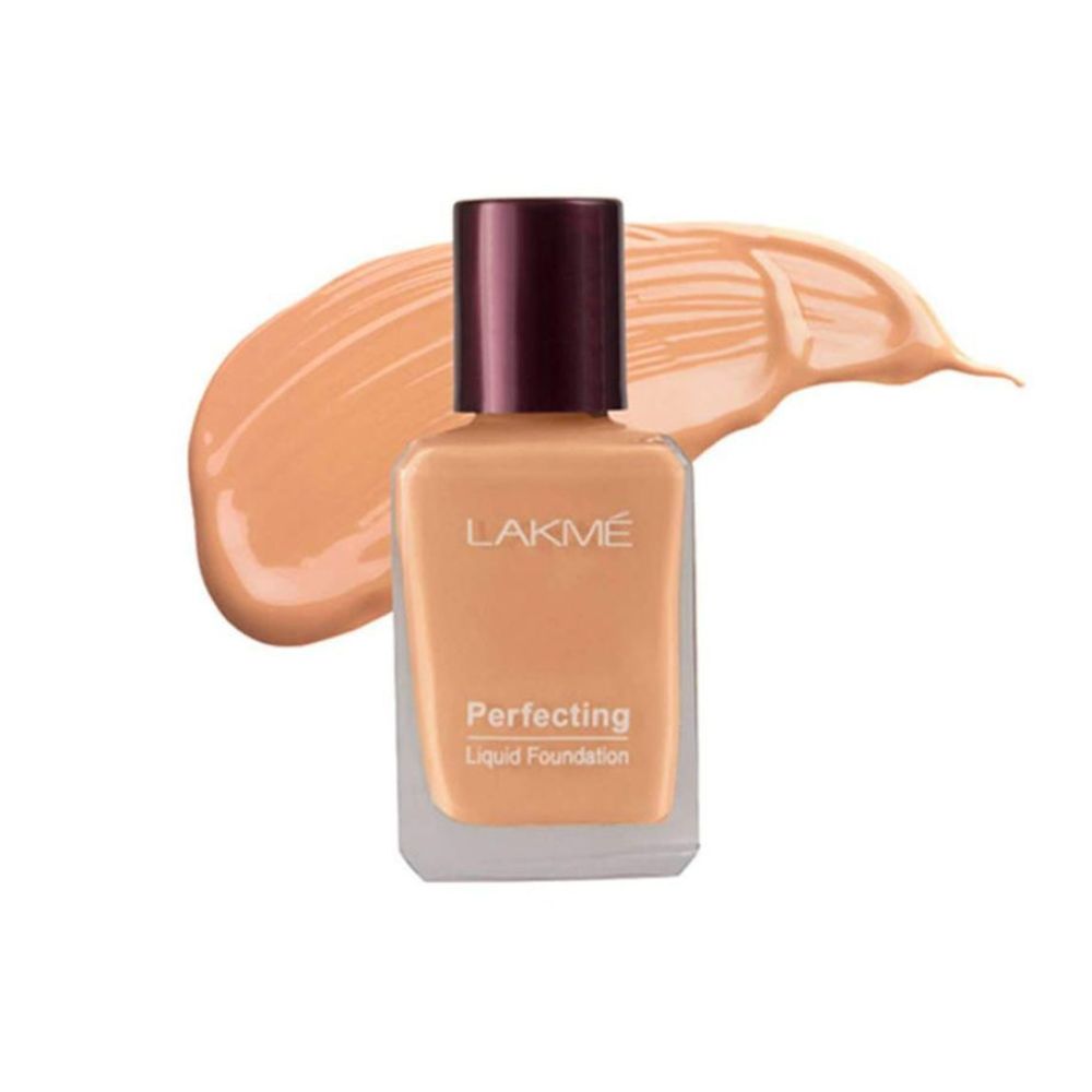 LAKME Perfecting Liquid Foundation, Marble, Waterproof Full Coverage Long Lasting, Dewy Finish Glow, 27ml (Shell)