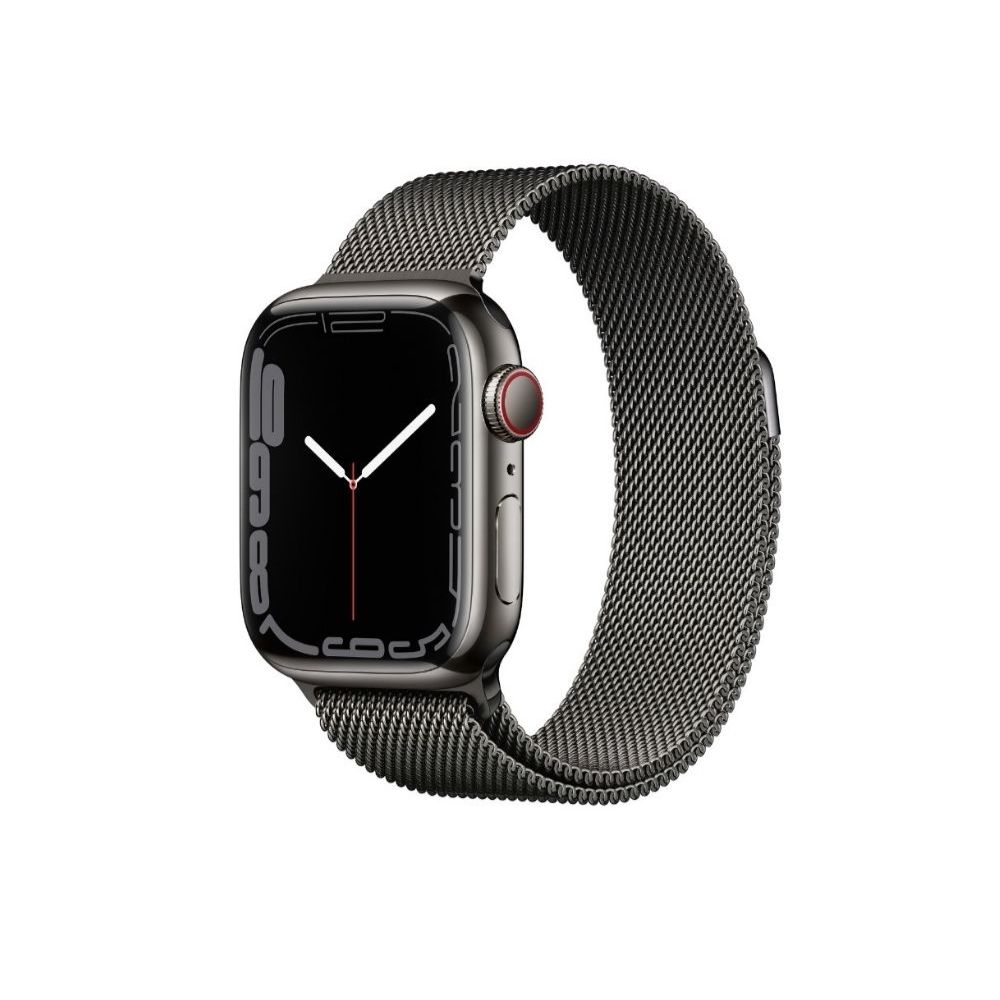 Apple Watch Series 7 GPS + Cellular - 41 mm MKJ23HN/A Graphite Stainless Steel Case with Graphite Milanese Loop