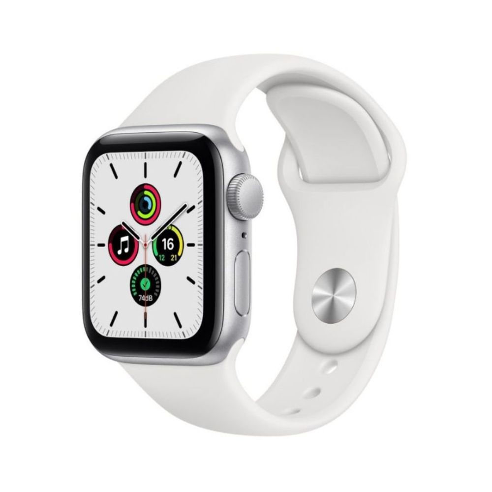 Apple Watch SE MYEF2HN/A GPS + Cellular 40 mm Silver Aluminum Dial Smart Watch With White Sport Band