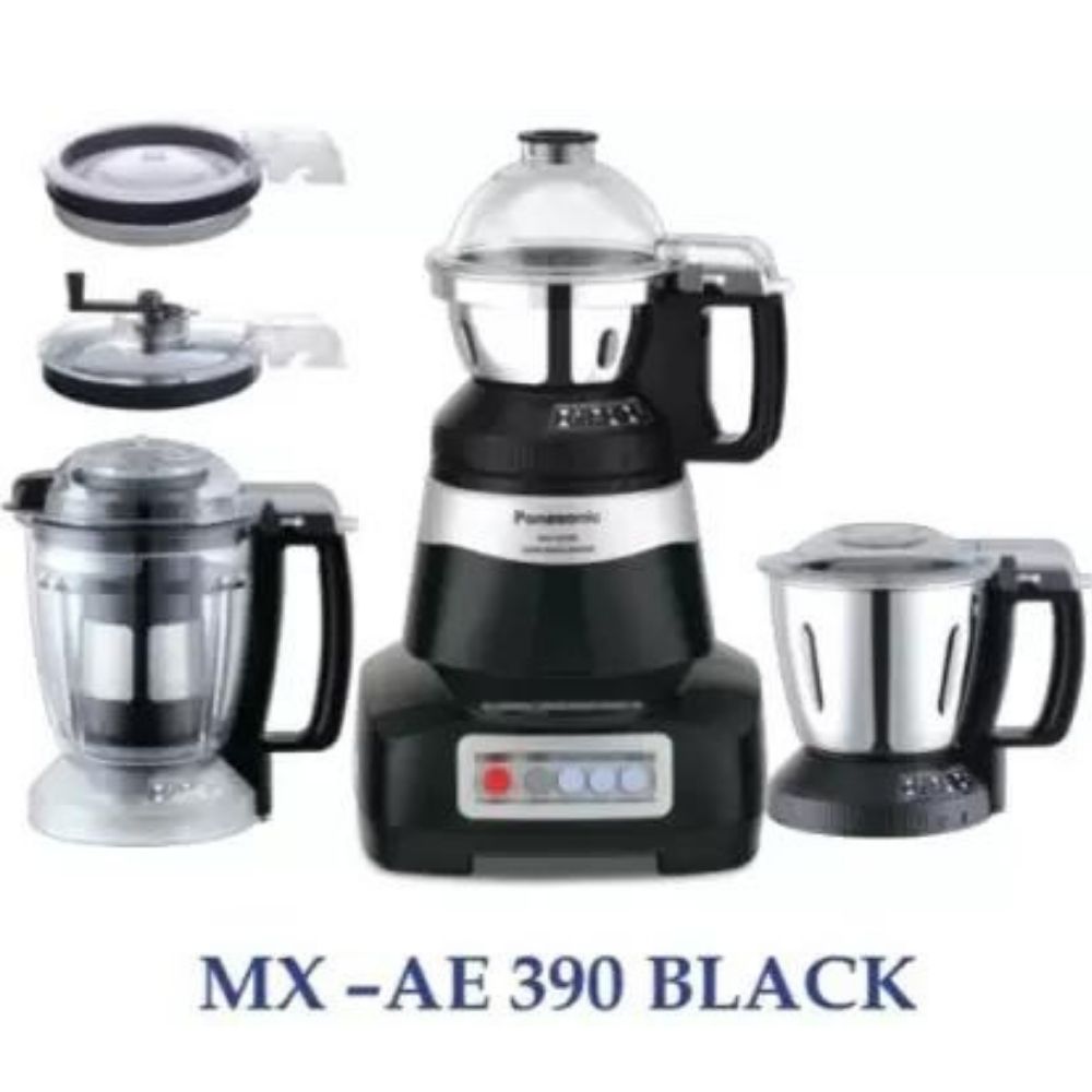 Panasonic MX-AE 390 -750 Watts Mixer Grinder premium 750 Juicer Mixer Grinder (3 Jars, Black)