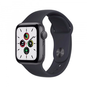 Apple Watch SE GPS MKQ13HN/A 40 mm Aluminium Case  (Grey Strap, Regular)