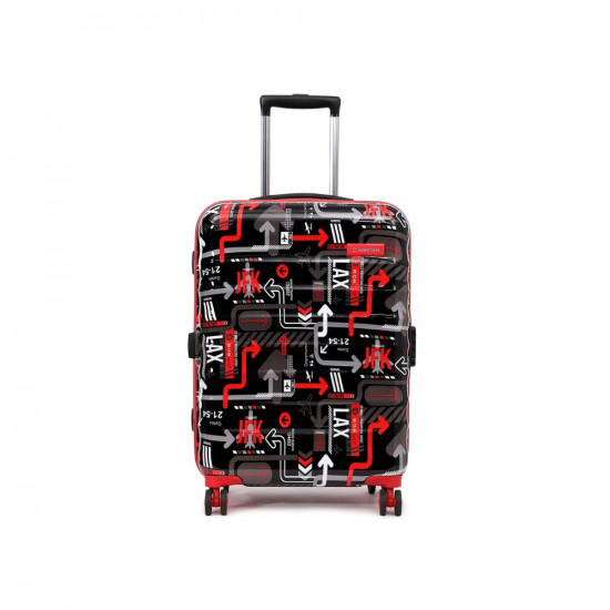 uppercase JFK 17600EHT1BLK Set of 3 (S+M+L) Hardsided Polycarbonate 8 Wheel Printed Eco Trolley Bag, Sustainable Travel Suitcase for Men and Women (Black)
