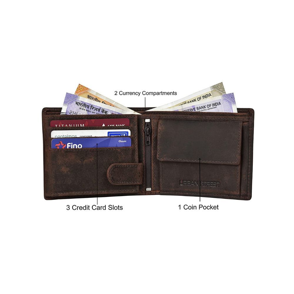 Urban Forest Zeus Vintage Brown RFID Blocking Leather Wallet for Men