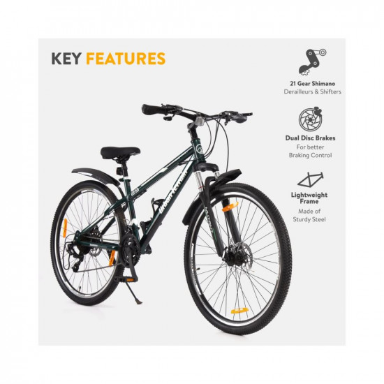Urban Terrain Mutant 29T Green, Steel Mountain Cycle with 21 Shimano Gear and PAN India Free Installation Services, Cycling Event