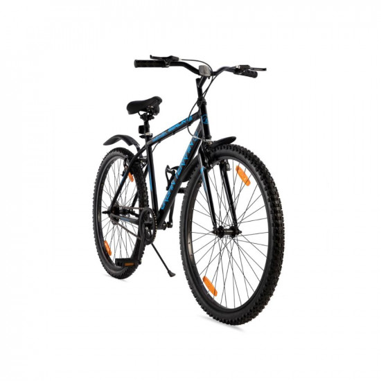Urban Terrain UT7001S27.5 Berlin City Bike with Complete Accessories, Free Cycling Event & Ride Tracking App by Cultsport (Black - Blue, Ideal for Unisex, Frame: 18 Inches)