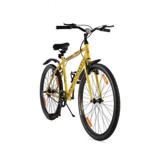 Urban Terrain UT7002S26 Rio City Bike with Complete Accessories, Free Cycling Event & Ride Tracking App by Cultsport (18 Inches Frame, Ideal for Unisex, Yellow Black)