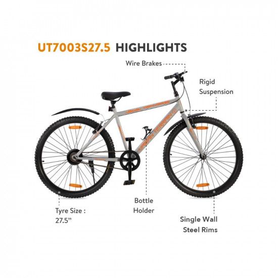 Urban Terrain UT7003S27.5 Denver City Bike with Complete Accessories, Free Cycling Event & Ride Tracking App by Cultsport