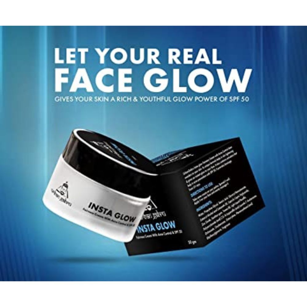 UrbanGabru Insta Glow Fairness Cream with Anti pimple and SPF 50 - No Parabens or Sulphates 50g