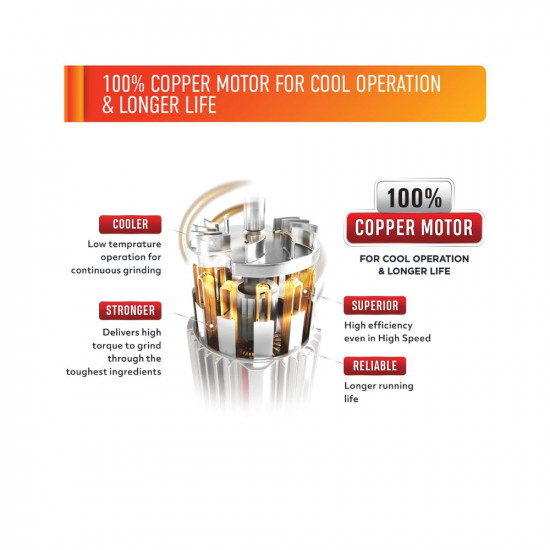 Usha Colossal DLX Wet Grinder 150 W, 2 LTR, 100% Copper Motor and Dual Flow Breakers for Faster