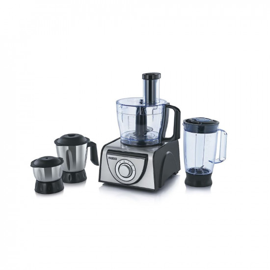 Usha FP 3810 Food Processor 1000 Watts Copper Motor with 13 Accessories(Premium SS Finish), Black and Steel