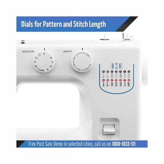 Usha Janome Allure Automatic Zig Zag Electric Sewing Machine with 21 Stitch Function White with Free Sewing KIT Worth RS 500