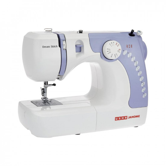 Usha Janome Dream Stitch Automatic Zig-Zag Electric Sewing Machine (White and Blue)