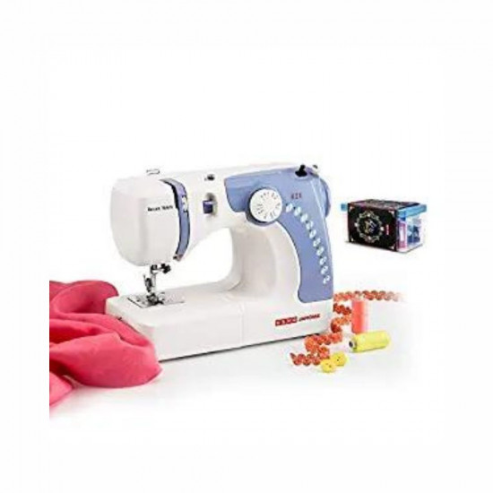 Usha Janome Dream Stitch Automatic Zig Zag Electric Sewing Machine with 14 Stitch Function White and Blue with Free Sewing KIT Worth RS 500