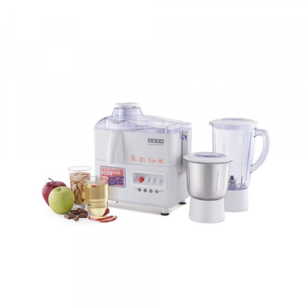 USHA JMG3345 1 450 Juicer Mixer Grinder (2 Jars, White)