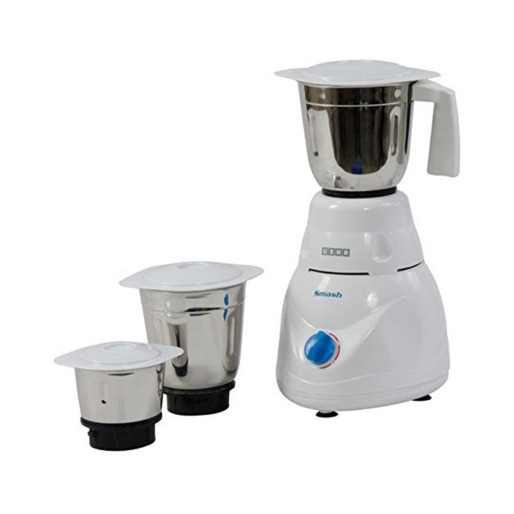 USHA MG 2853 Smash 500 W Mixer Grinder (3 Jars, White)
