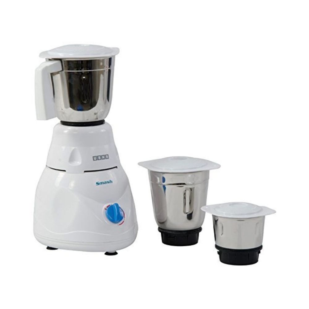 USHA MG 2853 Smash 500 W Mixer Grinder (3 Jars, White)
