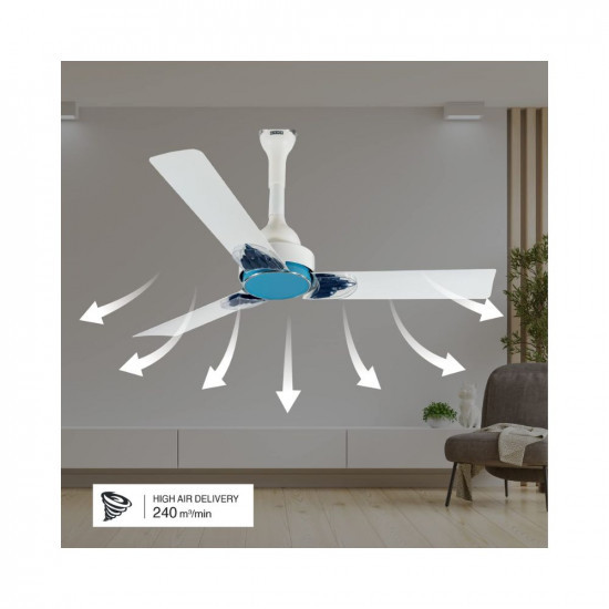 USHA Onio Phi Beta 1200MM BLDC 5 Star Energy Efflicient Dust  Oil Resistant Ceiling Fan with Remote