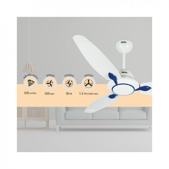 USHA Onio Rho Beta 1200MM BLDC 5 Star Energy Efflicient Dust  Oil Resistant Ceiling Fan 