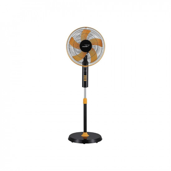 V-Gaurd Esfera 5 Blade Pedestal Fan With Remote Control | Three Fan Speed Modes | 100% Copper Synchronous 1300 RPM Motor | CRNO Lamination For Optimum Energy Use | Orange Black | 40 cm (400mm)