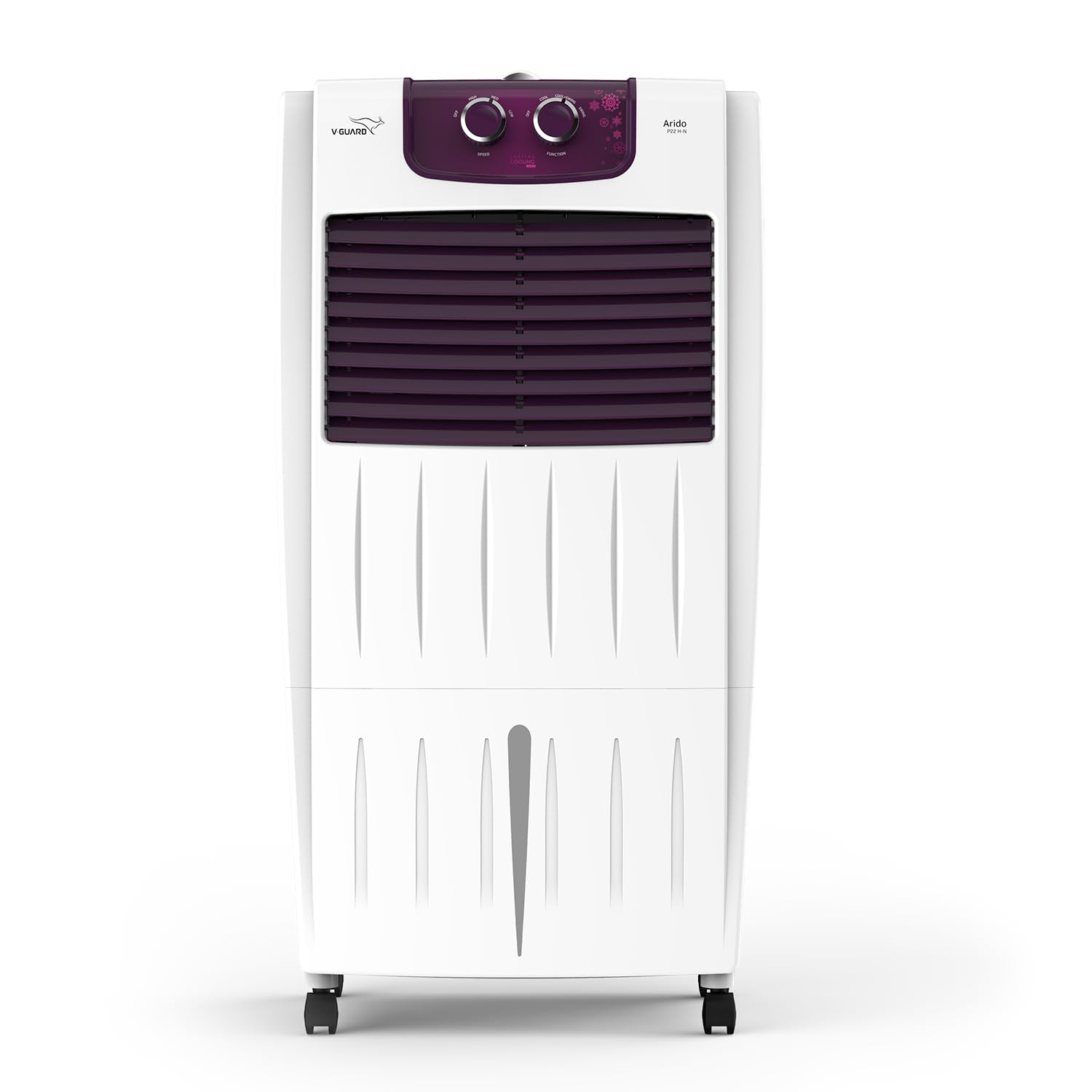 V-Guard Arido P22H-N Personal Air Cooler for Home  Mosquito  Dust Filter  2 Year Warranty  22 L White  Purple burry