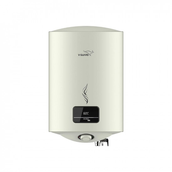 V-Guard Divino DG Geyser 10 Litre Water Heater with Stylish Digital Display | 5 Star Rating for Higher Energy Savings and Advanced 4 Level Safety | 2 Years Warranty | White