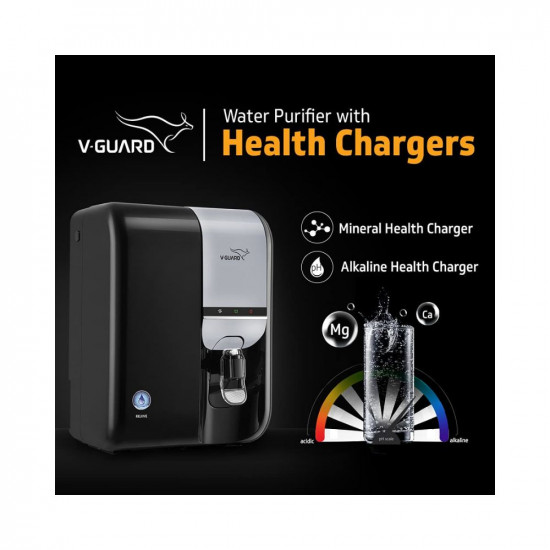V-Guard Rejive Water Purifier RO UF Mineral  Alkaline 8 Stage Purification World-class RO  Advanced UF Membrane 1 Year Warranty Suitable for water with TDS up to 2000 ppm 65 Litre Blue Black