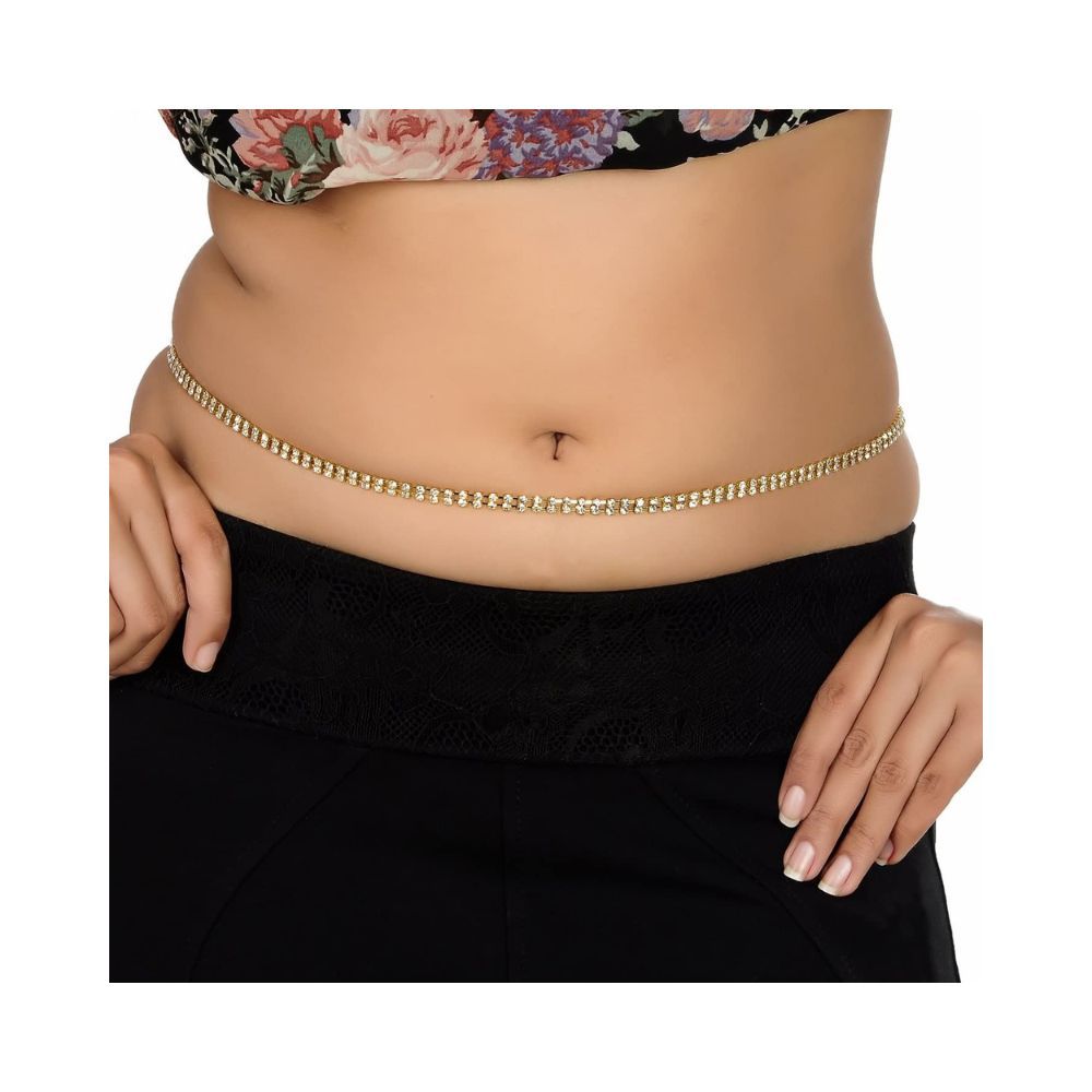 VAMA Fashions Gold Plated 2 Line Belly Body Hip Chain Waist Belt kamarband for Girls & Women