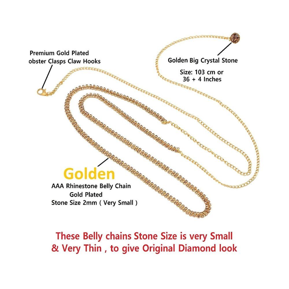 VAMA Fashions Gold Plated 2 Line Belly Body Hip Chain Waist Belt kamarband for Girls & Women
