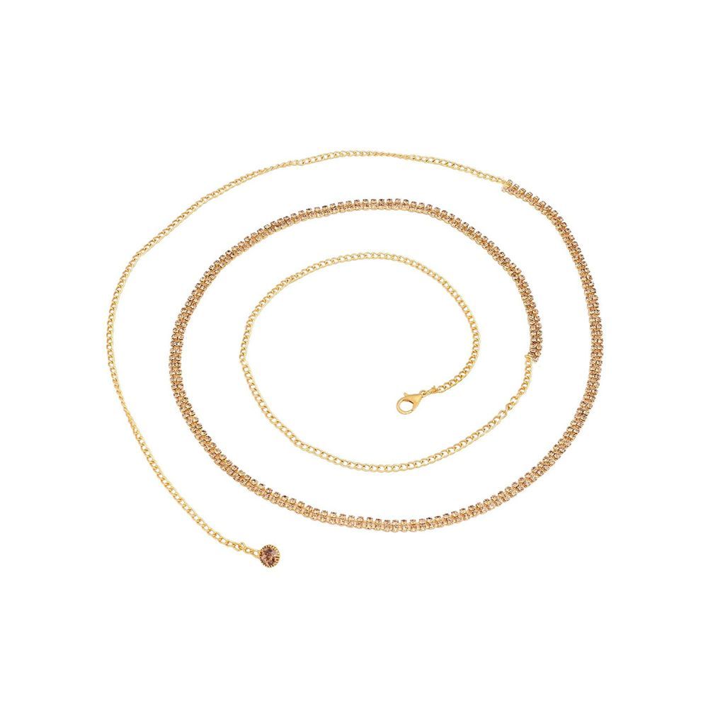 VAMA Fashions Gold Plated 2 Line Belly Body Hip Chain Waist Belt kamarband for Girls & Women