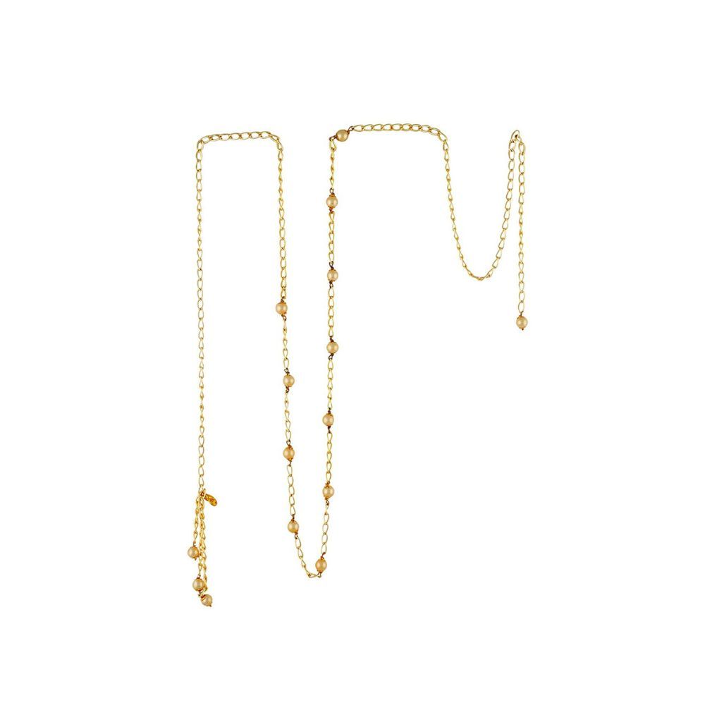 Vama Fashions Golden Pearl Designer kamarband Body Belly Chain Fancy Waist Chain for Women