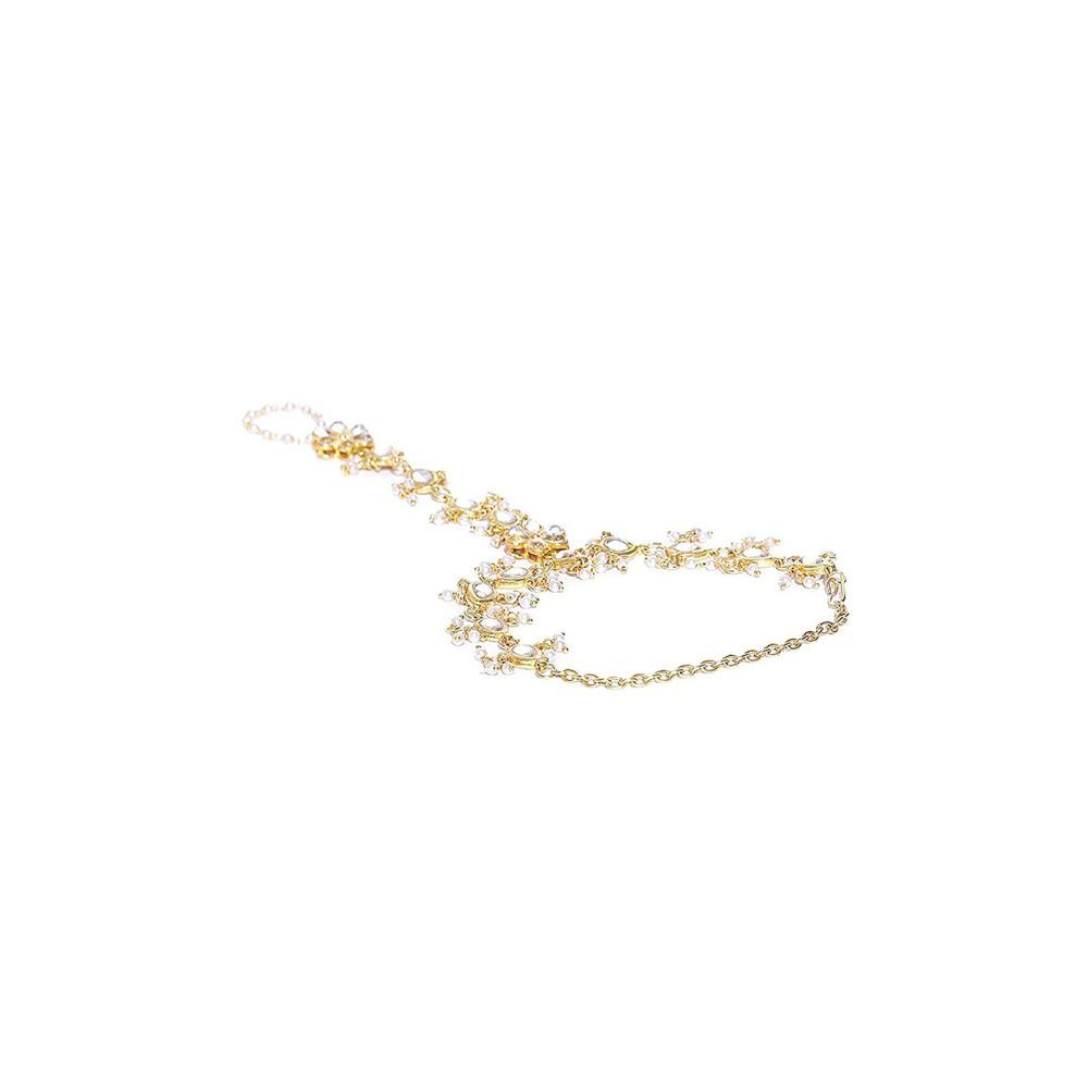 VAMA Fashions Silver Plated Stone Finger Ring Bracelet