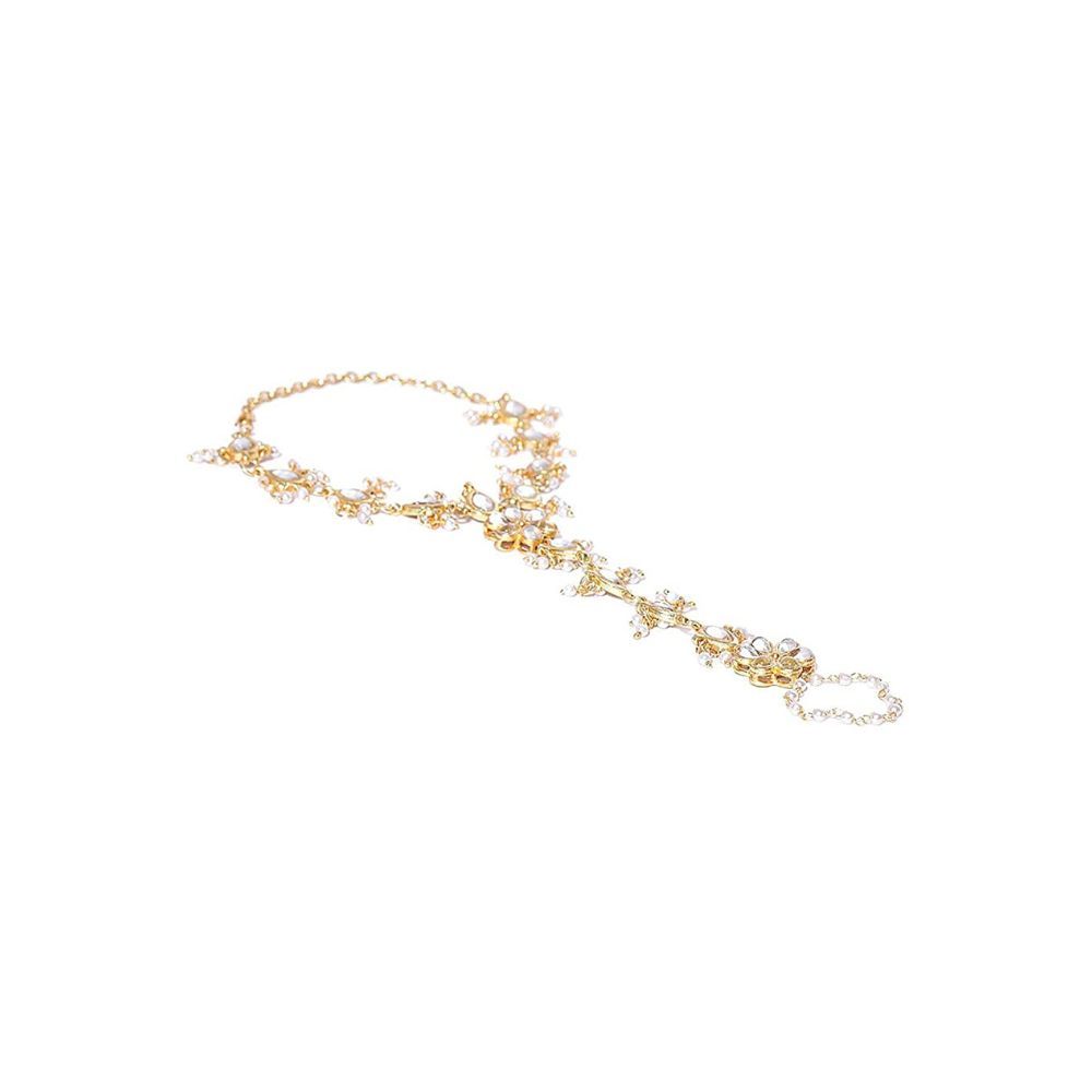VAMA Fashions Silver Plated Stone Finger Ring Bracelet