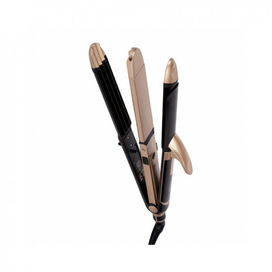 Vega 3 in 1 Hair Styler, (India's No.1* Hair Styler Appliance), Hair Straightener, Curler & Crimper, VHSCC-01, Black