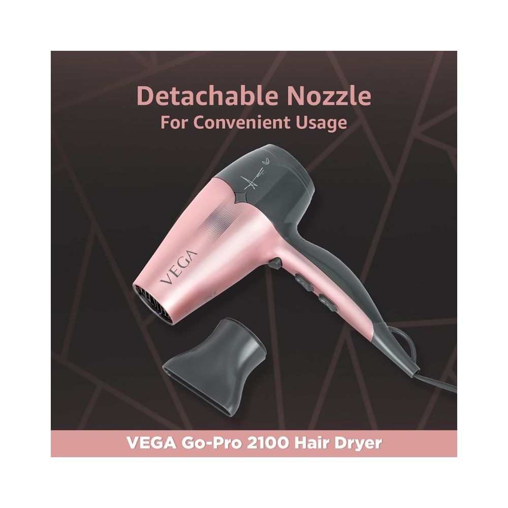 Vega Hair Dryer for Women With Cool Shot Button & 3 Heat Settings, 2100W Blow Dryer, (VHDH-25)
