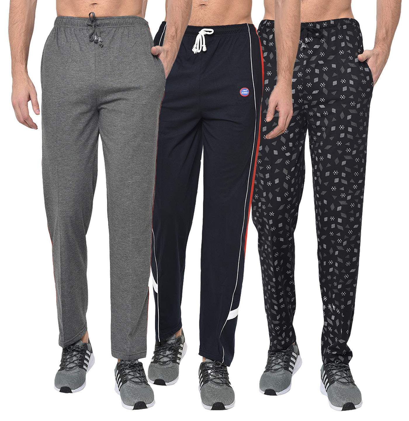 VIMAL JONNEY Cotton Blended Regular Fit Pyjamas For Men Pack Of 3