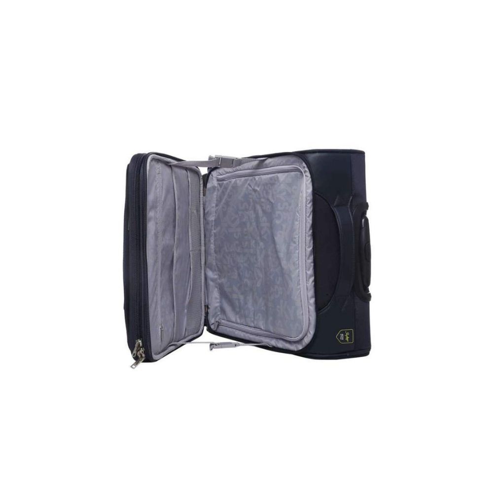 VIP Unisex Zip Closure 2 Compartment Soft Trolley (Navy_Free Size)