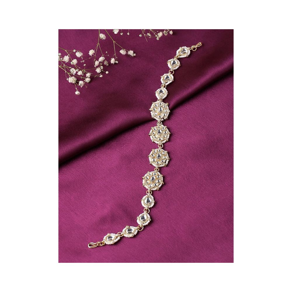Viraasi Women Gold-Plated Kundan Matha Patti