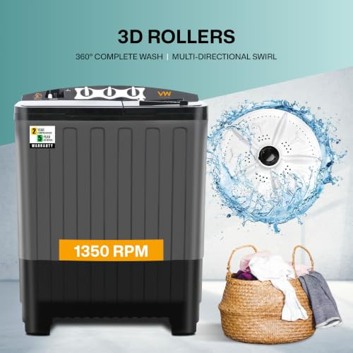 Visio World 75 kg Semi Automatic Top Load Washing Machine Aqua-Spin0075P Black - product image 2