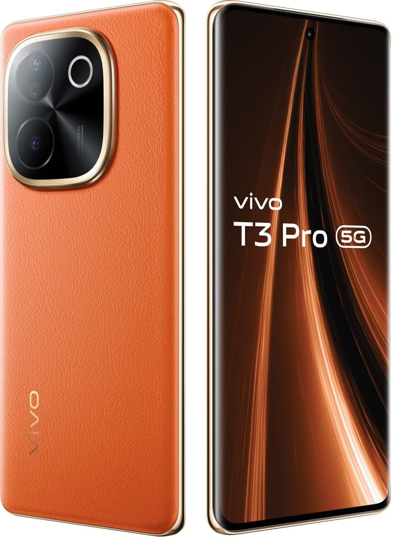 vivo T3 Pro 5G Sandstone Orange 8GB RAM 128GB Storage Snapdragon 7 Gen 3 Processor  AMOLED Display  Dual Nano-SIM  5500mAh Battery
