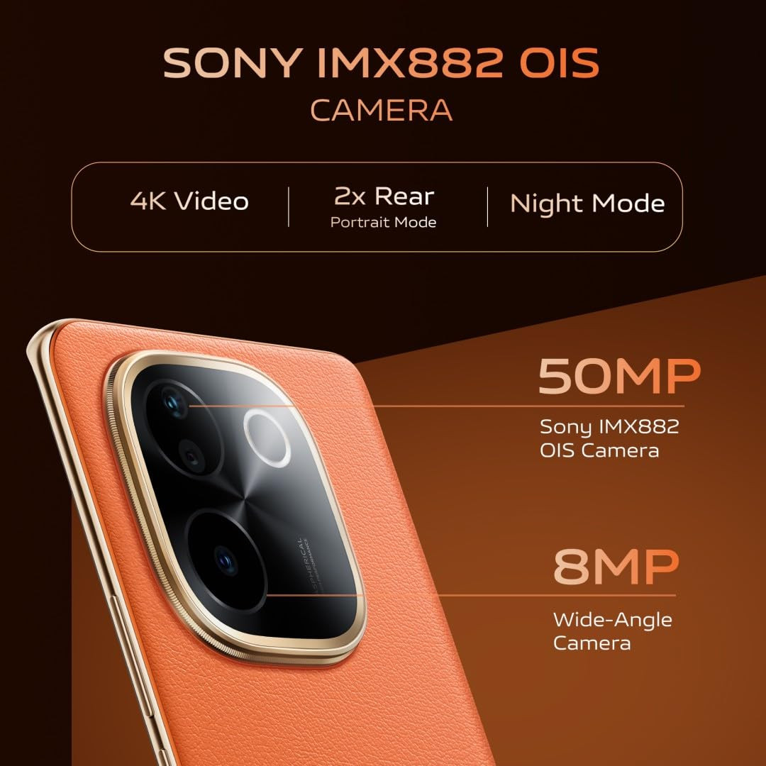 vivo T3 Pro 5G Sandstone Orange 8GB RAM 256GB Storage  Snapdragon 7 Gen 3 Processor  120Hz AMOLED Display  Dual Nano-SIM  5500mAh Battery