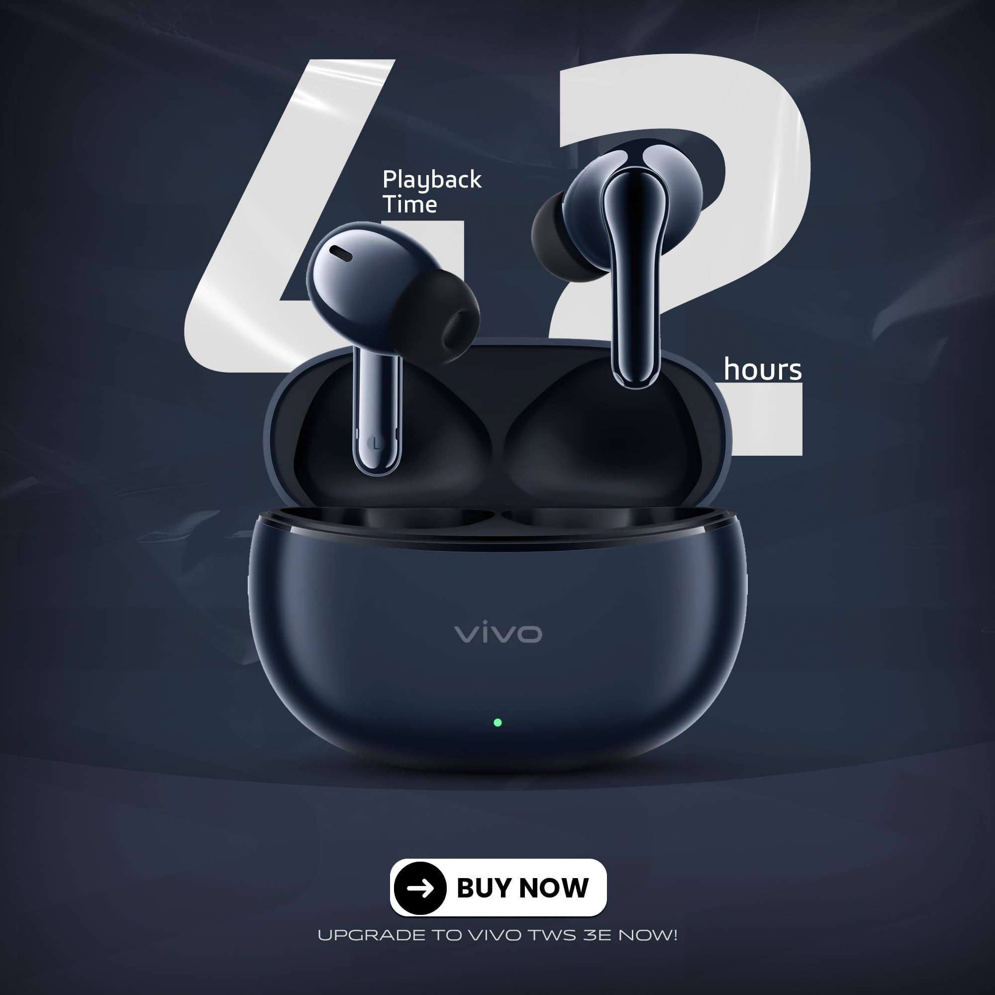 vivo True Wireless Bluetooth Earbuds with ANC 42H Battery 88ms Low Latency Touch Control IP54 Fast Charging Bluetooth 53 TWS USB Type-C  White  Black Dark Indigo