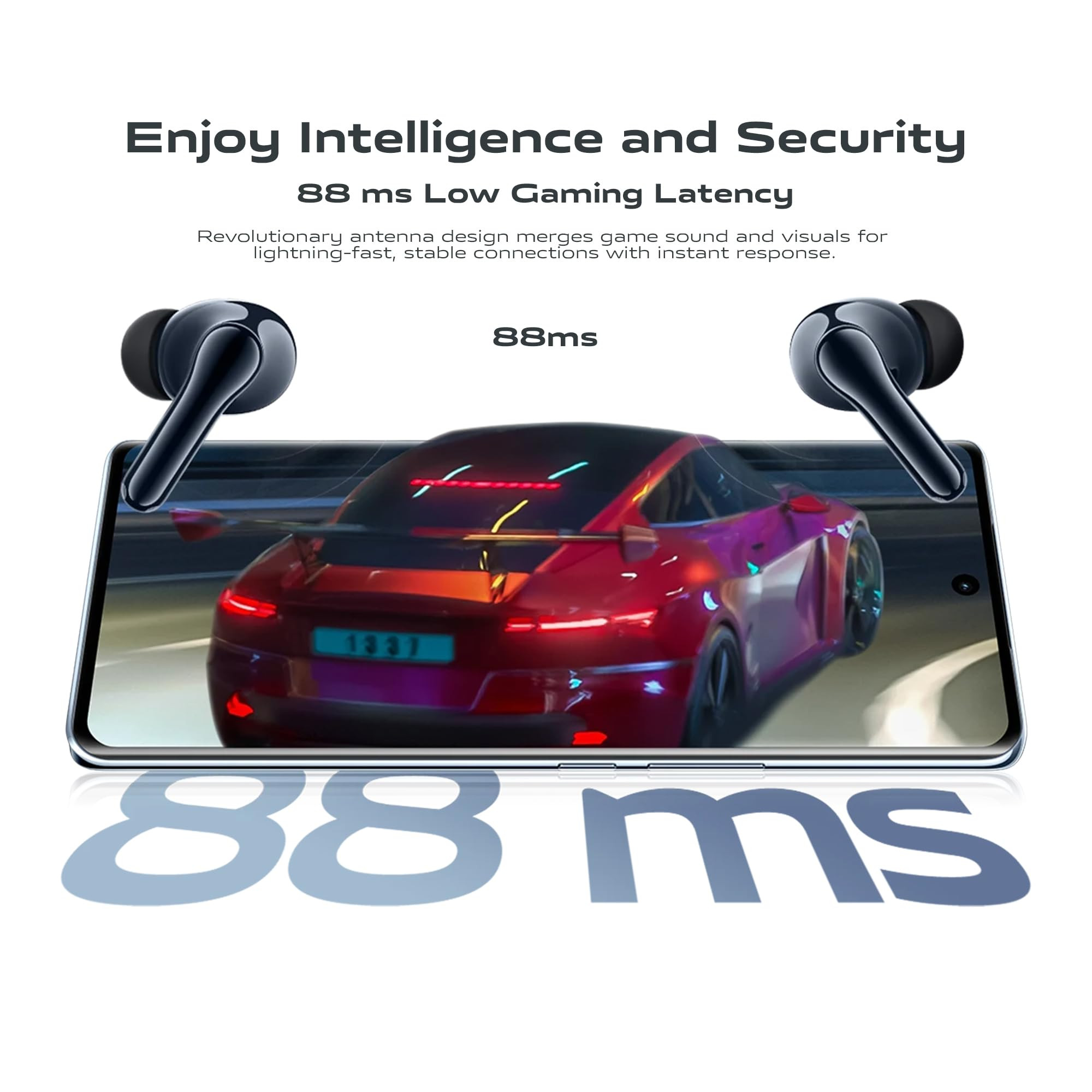 vivo True Wireless Bluetooth Earbuds with ANC 42H Battery 88ms Low Latency Touch Control IP54 Fast Charging Bluetooth 53 TWS USB Type-C  White  Black Dark Indigo