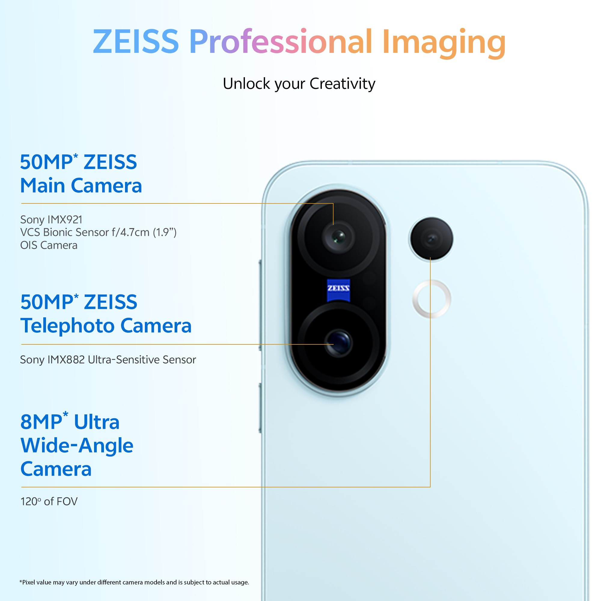 VIVO X200 FE 5G Frost Blue 16GB RAM 512GB Storage with No Cost EMIAdditional Exchange Offers