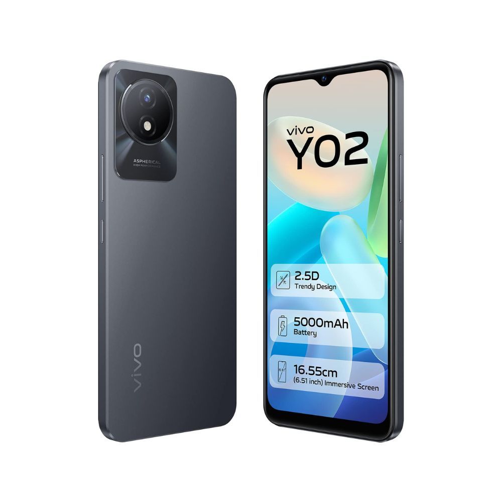 Vivo Y02 (Cosmic Grey, 3GB RAM, 32GB Storage)