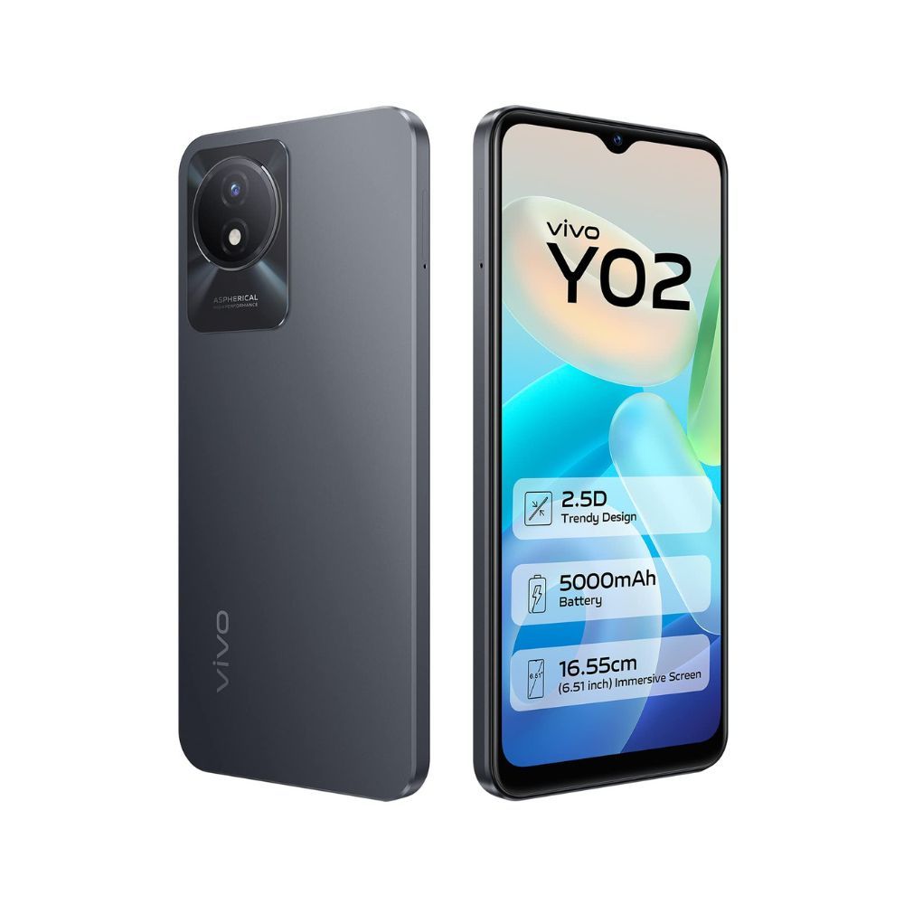 Vivo Y02 (Cosmic Grey, 3GB RAM, 32GB Storage)